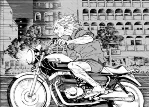 東京リベンジャーズ・マイキーがバイクに乗っている