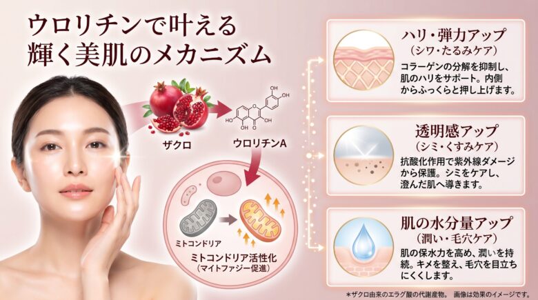 ウロリチンで叶える輝く美肌のメカニズム